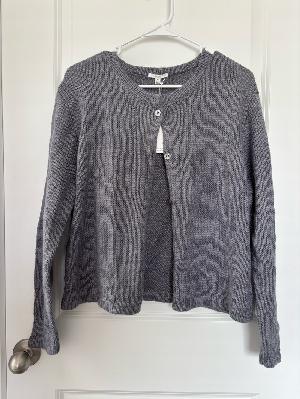 Lightweight Gray Button-Front Women's Cardigan